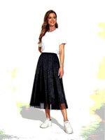 Metallic Tulle Midi Skirts