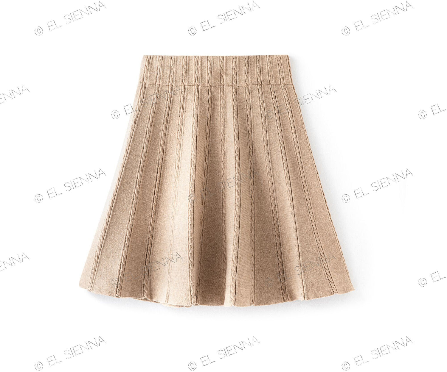 Cable Knit Mini Skirt -Black